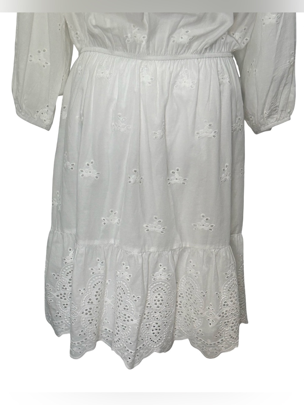 Knox Rose White Eyelet Embroidered Cotton Boho Peasant Dress XXL NWT Cottagecore - Picture 8 of 10